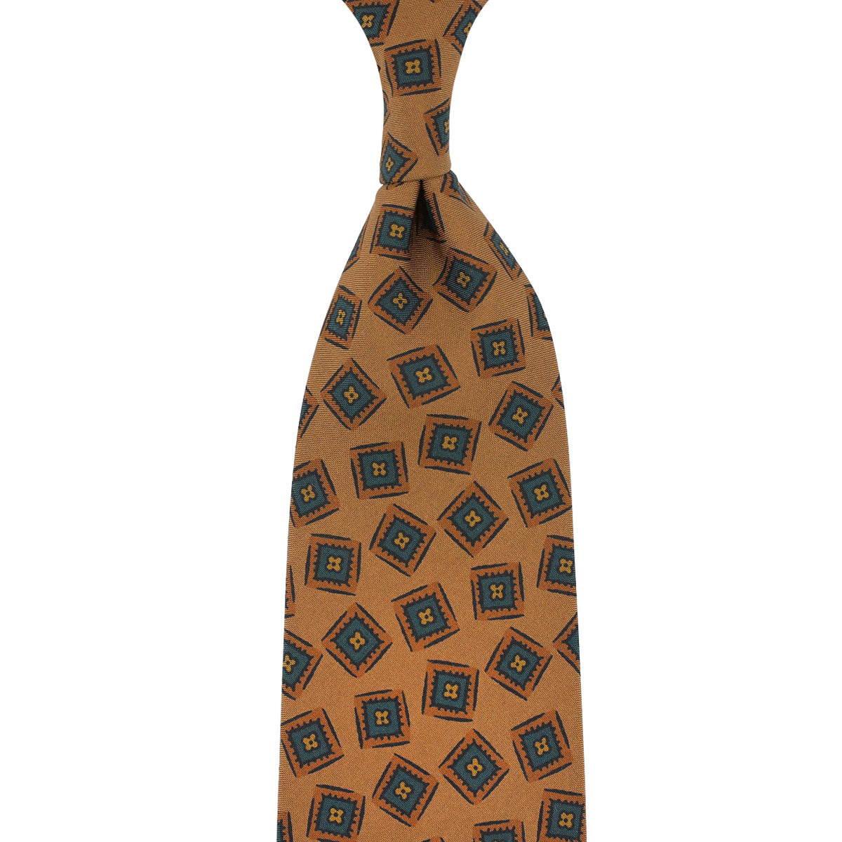 Copper Madder Silk Tie - Oatmeal - Hand-Rolled