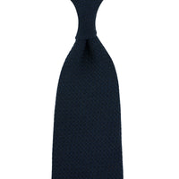 Plain Cashmere / Silk Grossa Grenadine Tie - Navy