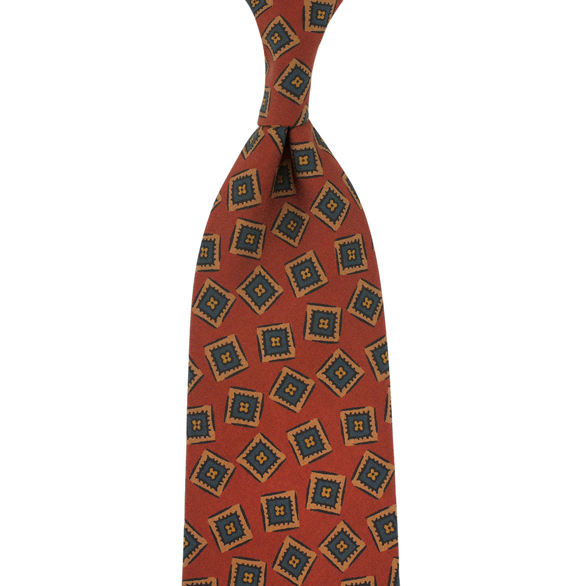 Copper Madder Silk Tie - Red - Hand-Rolled