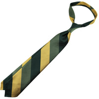 Japanese Repp Stripe Silk Tie - Forest / Green / Yellow