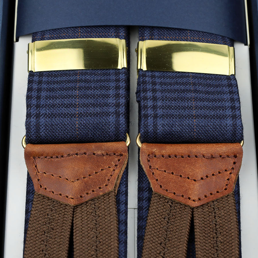 Wool Braces - Navy Check