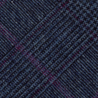 Glencheck Bespoke Wool Tie - Navy / Pink