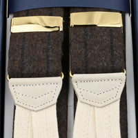 Striped Wool Braces - Chocolate