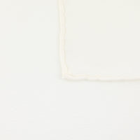 Vintage Kimono Silk Pocket Square - White - Hand-Rolled