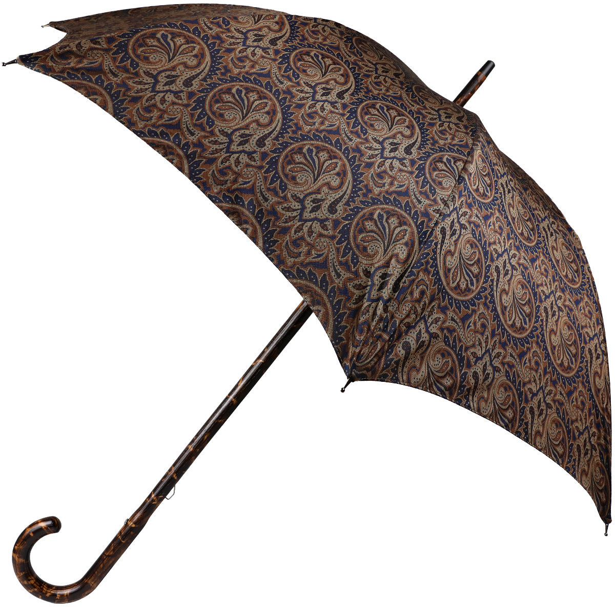 Shibumi x Mario Talarico Umbrella Navy / Brown Paisley - Hickory