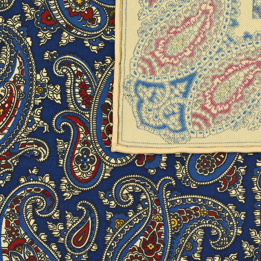 Ancient Madder Silk Pocket Square - Multicolor - 43x43cm