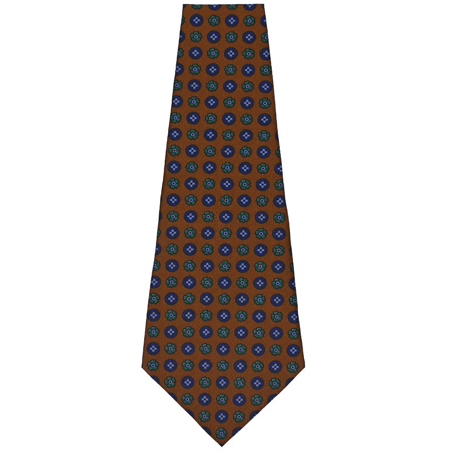 Ancient Madder Silk Bespoke Tie - Brown