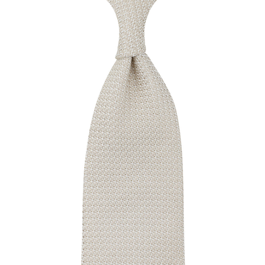 Grenadine / Garza Grossa Silk Tie - Cream - Hand-Rolled