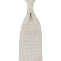 Grenadine / Garza Grossa Silk Tie - Cream - Hand-Rolled