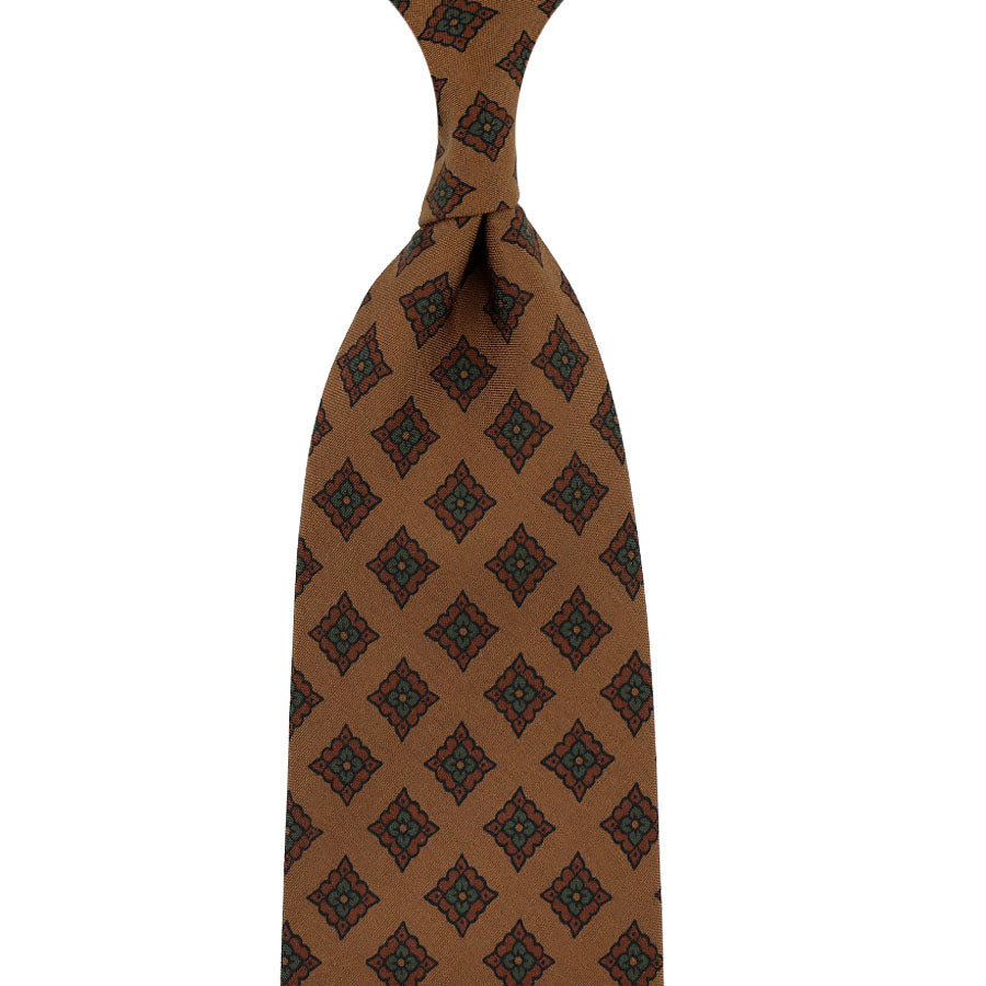 Copper Madder Silk Tie - Copper - Hand-Rolled