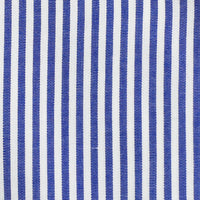 Poplin Semi Spread Shirt - White / Blue - Pencil Stripe