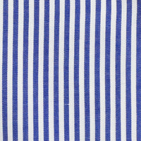 Poplin Pencil Stripe Semi Spread Shirt - White / Blue - Regular Fit