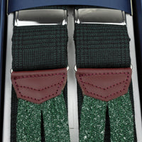 Glencheck Wool Braces - Forest Green
