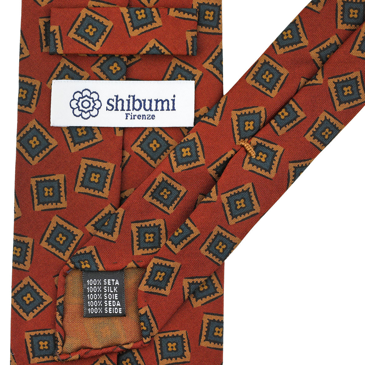 Copper Madder Silk Tie - Red - Hand-Rolled