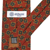 Copper Madder Silk Tie - Red - Hand-Rolled