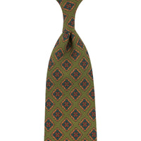 Copper Madder Silk Tie - Olive - Hand-Rolled