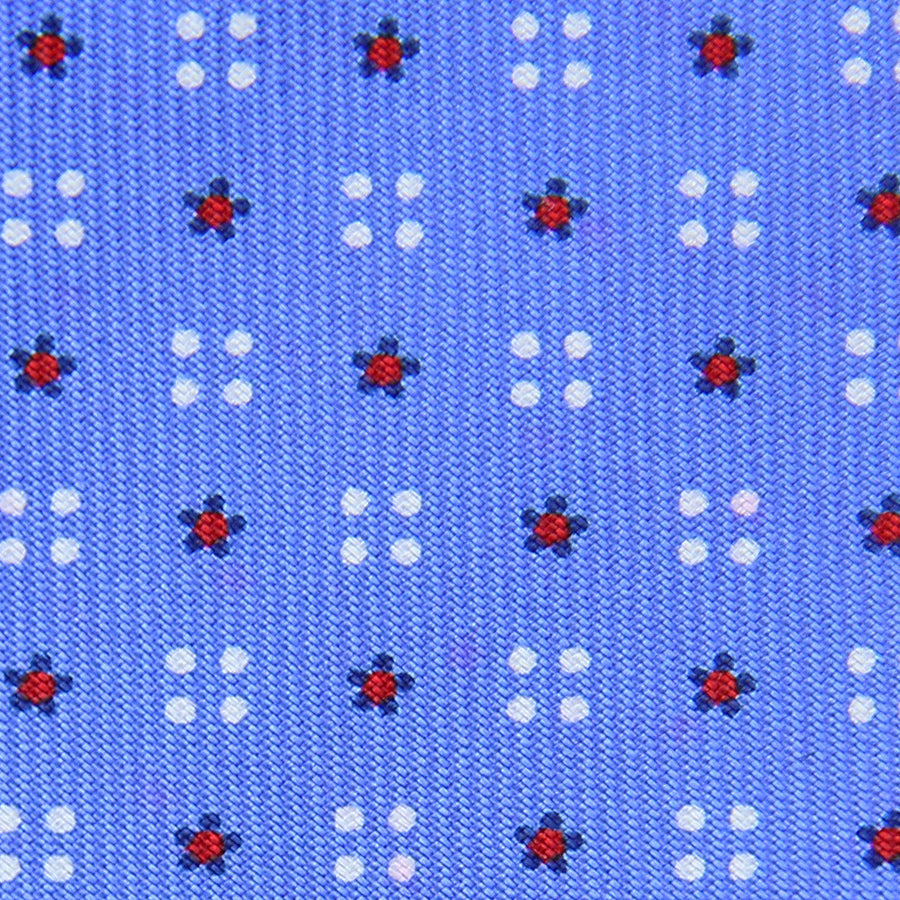 Floral Printed Bespoke Silk Tie - Sky Blue III