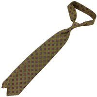 Copper Madder Silk Tie - Olive - Hand-Rolled