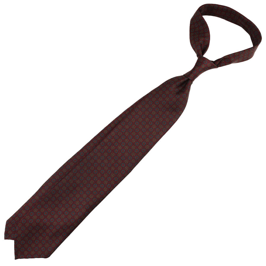 Ancient Madder Silk Tie - Burgundy - Hand-Rolled