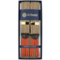 Striped Wool Braces - Camel