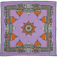 Duomo Motif Wool / Silk Pocket Square - Lilac - 40x40cm