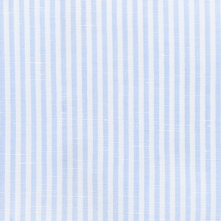 Cotton / Linen Semi Spread Shirt - White / Light Blue
