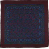 Ancient Madder Silk Pocket Square - Burgundy - 43x43cm
