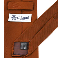 Plain Japanese Jacquard Silk Tie - Copper - Hand-Rolled