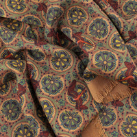 Animal Printed Wool / Silk Scarf - Beige