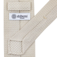 Grenadine / Garza Grossa Silk Tie - Cream - Hand-Rolled