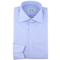 Poplin Semi Spread Shirt - Light Blue - Reverse Stripe