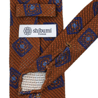 Printed Grossa Grenadine Silk Tie - Copper - Hand-Rolled