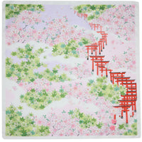 Kyoto Motif Cotton Handkerchief - Cream II