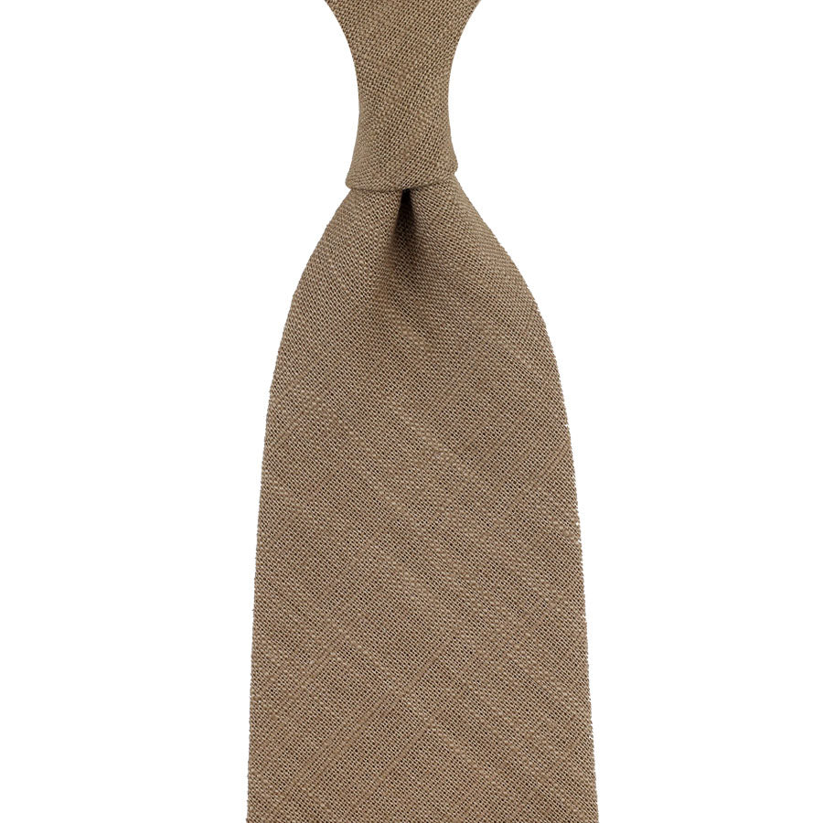 Japanese Ramie Tie - Camel - Hand-Rolled