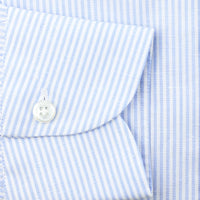 Cotton / Linen Semi Spread Shirt - White / Light Blue