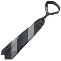 Japanese Repp Stripe Silk Tie - Charcoal / Grey