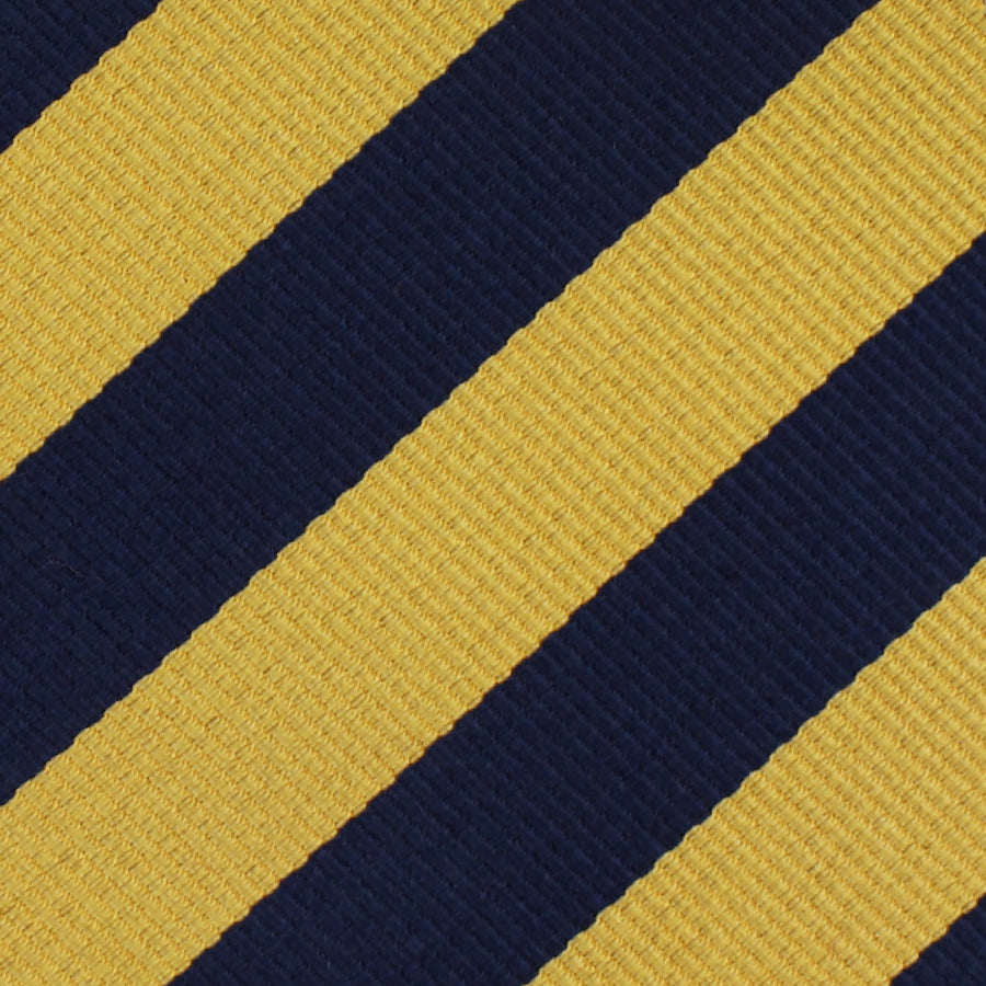 Bespoke Repp Stripe Silk Tie - Navy / Yellow