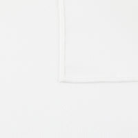 Plain Silk Pocket Square - White - Hand-Rolled