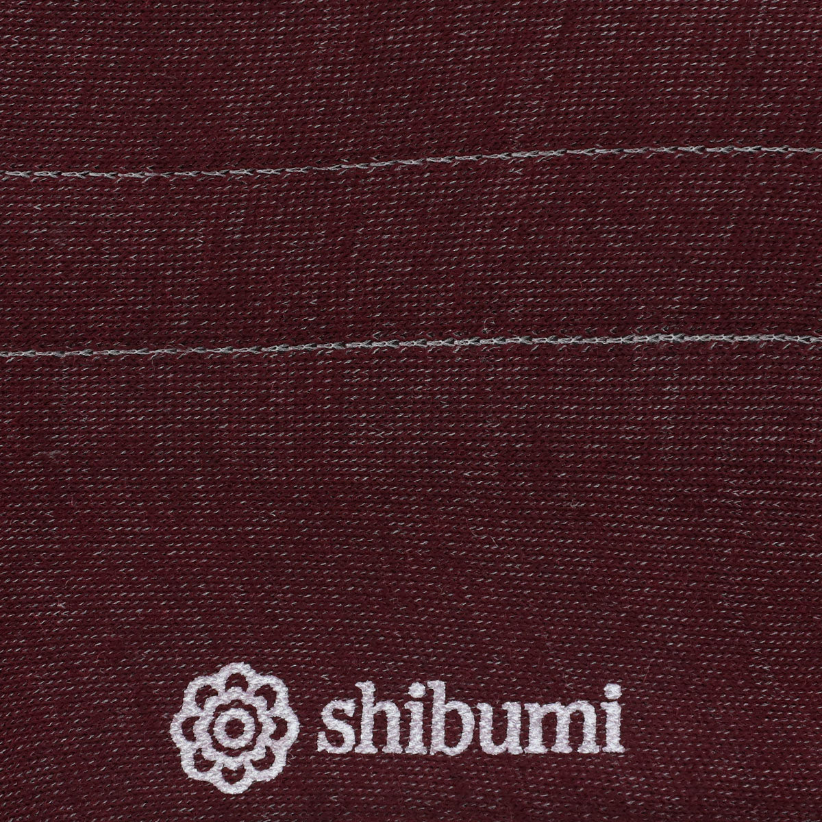 Knee Socks - Thin Stripes - Burgundy - Wool