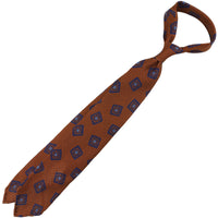 Printed Grossa Grenadine Silk Tie - Copper - Hand-Rolled