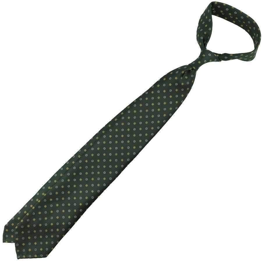 Anniversary Collection - Floral Printed Silk Tie - Olive