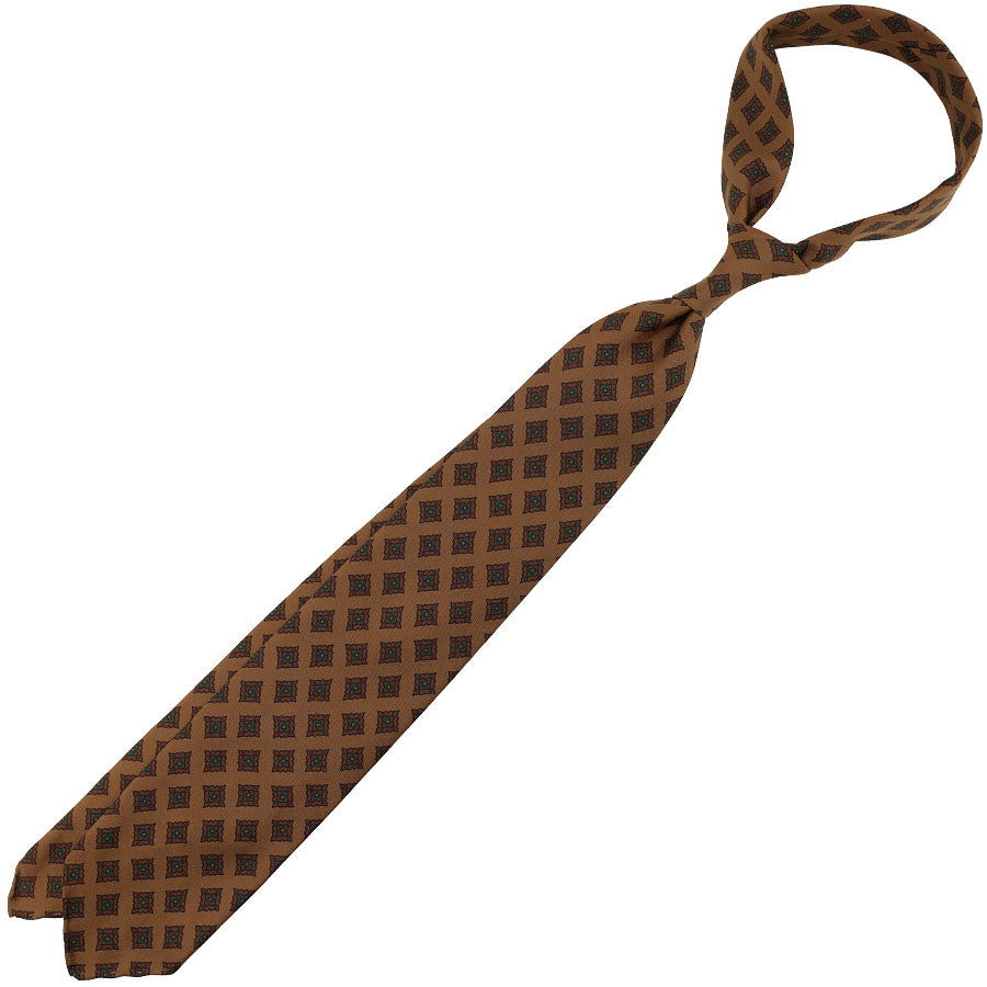 Copper Madder Silk Tie - Copper - Hand-Rolled