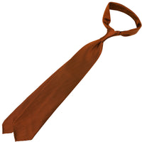 Plain Japanese Jacquard Silk Tie - Copper - Hand-Rolled