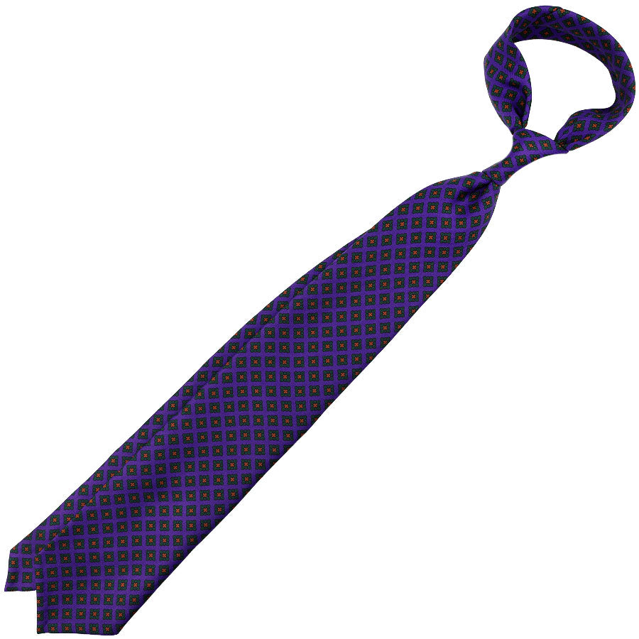 Ancient Madder Silk Tie - Purple - Hand-Rolled