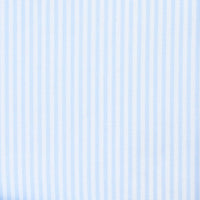 Poplin Semi Spread Shirt - White / Sky Blue - Thin Stripe