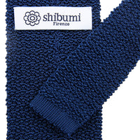 Crunchy Silk Knit Tie - Light Navy
