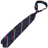 Japanese Striped Wool Tie - Navy / Burgundy