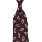 Geometrical Jacquard Silk Tie - Burgundy - Hand-Rolled