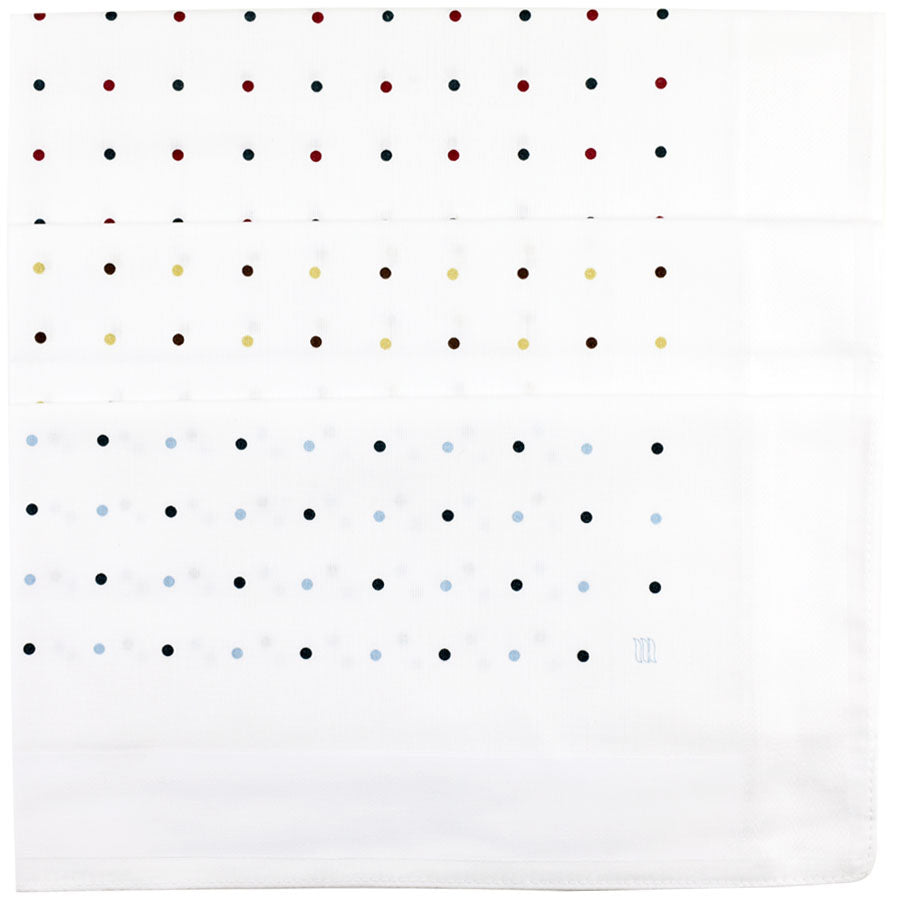 3x Dotted Cotton Handkerchief Set - White
