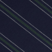 Vintage Striped Bespoke Wool Tie - Navy